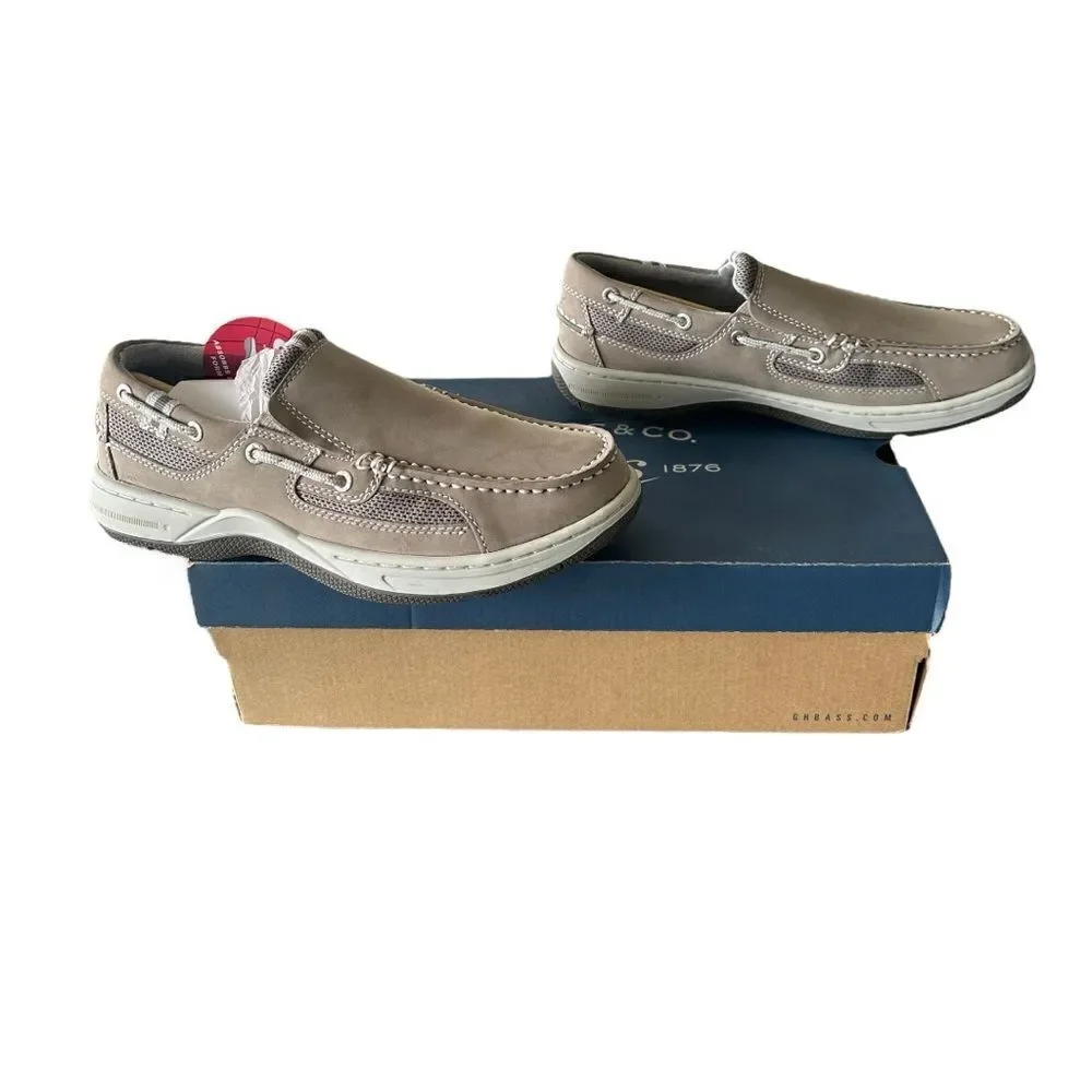 G.H. Bass Baron Spring 2 Boat Shoes Men’s 7 Smoke Gray Nubuck Mesh Slip On NIB